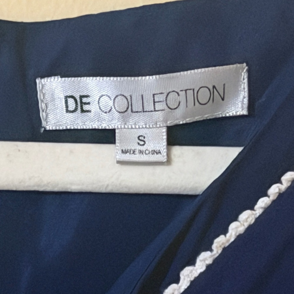 SD Collection Navy Dress with White Embroidery - Picture 5 of 8